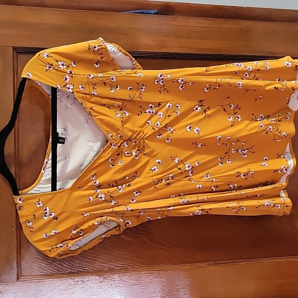 Torrid Dark Yellow Floral Top